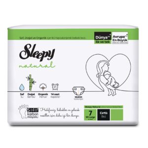 Sleepy Natural | Ultra Hassas Bebek Bezi | Cırtlı | 7 XX Large | 20-30 KG | (48 Adet)